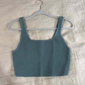 Aritzia Babaton square neck cropped rubbed tank